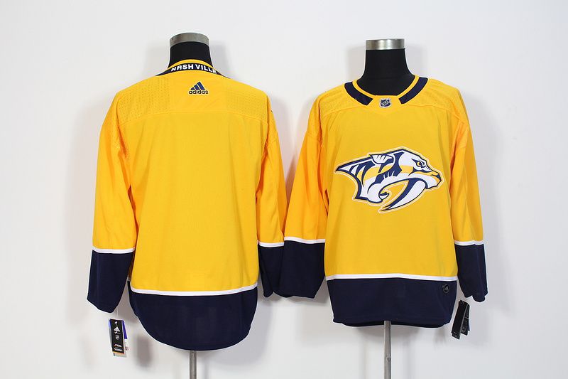 Men Nashville Predators Blank Yellow Hockey Stitched Adidas NHL Jerseys